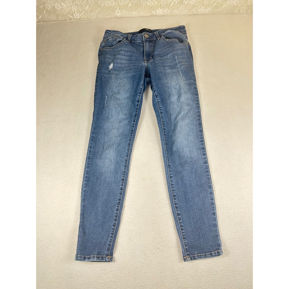1822 Denim Skinny Jeans Women Size 6 Blue Distressed Casual Everyday Wear